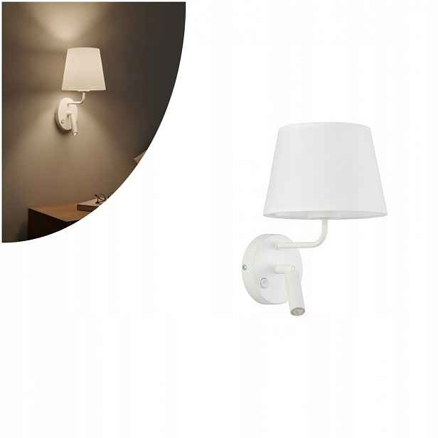 Nástěnné svítidlo bílé Maja skandinávské nad postel v ložnici Tk Lighting