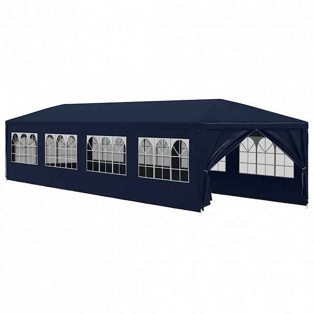 vidaXL Zahradní party stan 3x12 m modrý