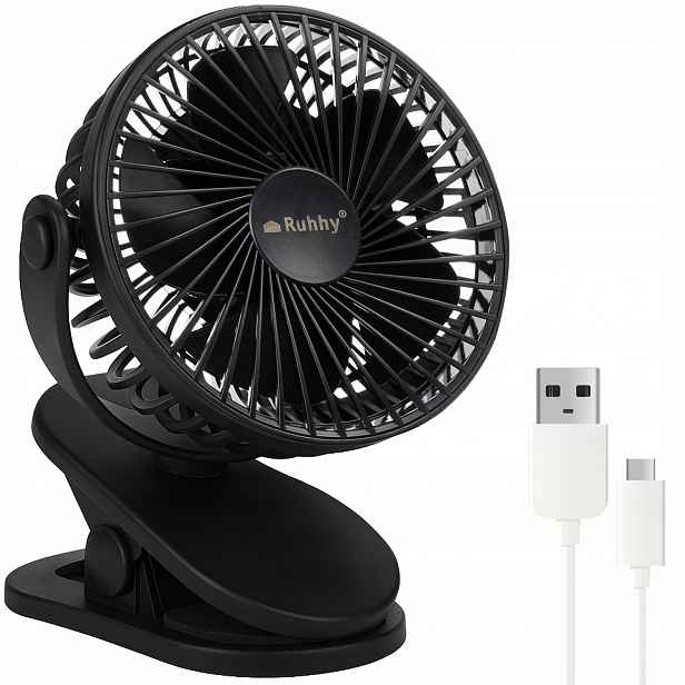 Bezdrátový ventilátor s klipem Stojící stolní ventilátor 1200 mAh Usb-c