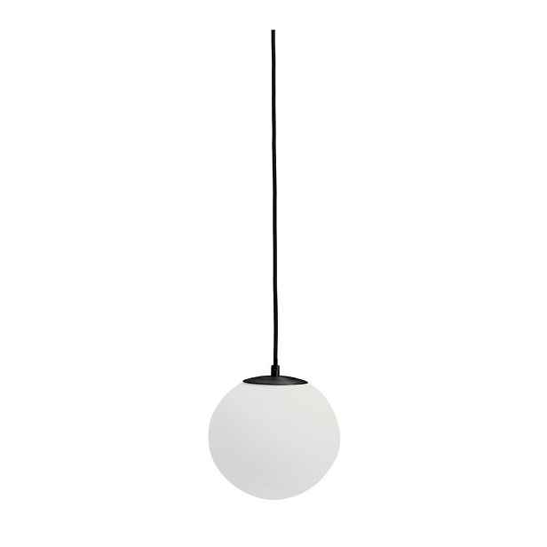 Bílé/černé kovové závěsné svítidlo se skleněným stínidlem ø 15 cm Brisia – Kave Home