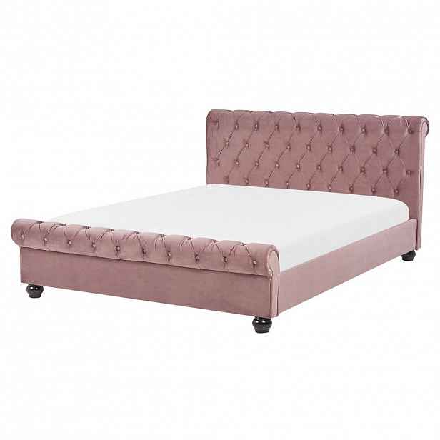 Beliani VODNÍ POSTEL 180/200 cm Růžová Avallon