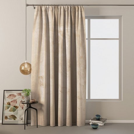 Béžový sametový závěs AmeliaHome Velvety Simple, 245 x 140 cm