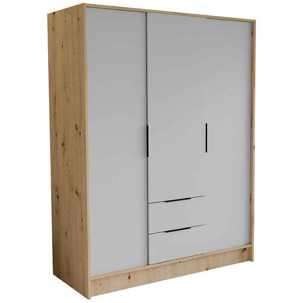 MASSENO ŠATNÍ SKŘÍŇ S OTOČNÝMI DVEŘMI CAVA, 150,5/200/51 cm moderní 3dveřová, dub Artisan