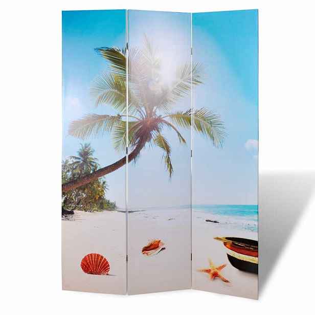 vidaXL Skládací paraván 120 x 170 cm pláž