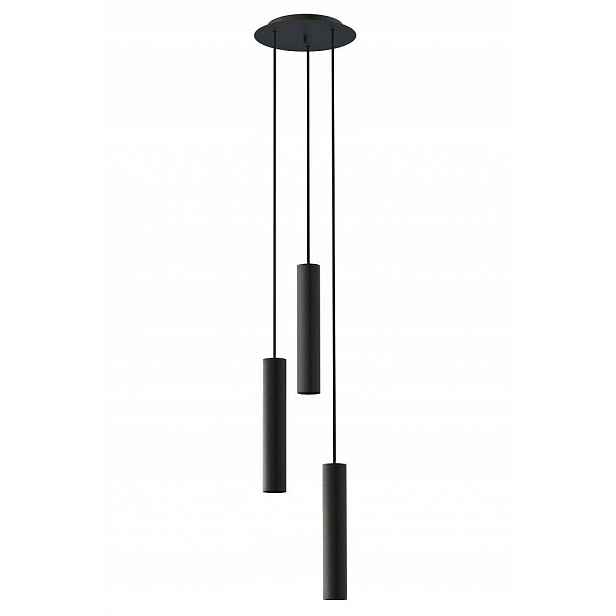 Závěsná lampa Baton Černá 3xE27 Stropní Svítidlo do pokoje do obývacího pokoje