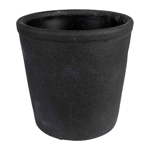 Granitový antik keramický obal na květináč Granit L - Ø16*16 cm Clayre & Eef