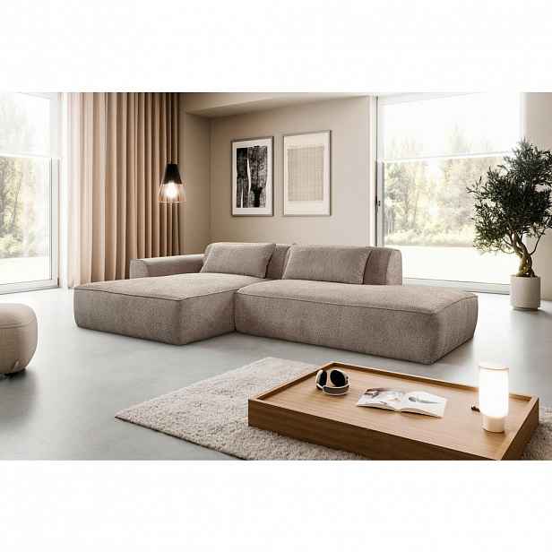Livetastic ROHOVÁ SEDAČKA, plast, textil, kompozitní dřevo, šedohnědá