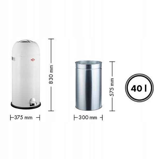 Odpadkový koš bílý Kickmaster Maxi 40 l Wesco