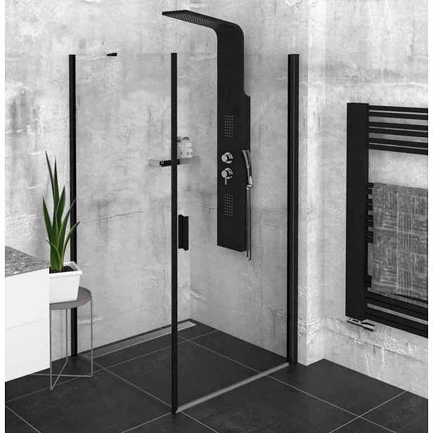 Polysan Zoom Black - Sprchový kout 80x80 cm, L/P varianta, Antidrop, čiré sklo/matná černá ZL1280BZL3280B