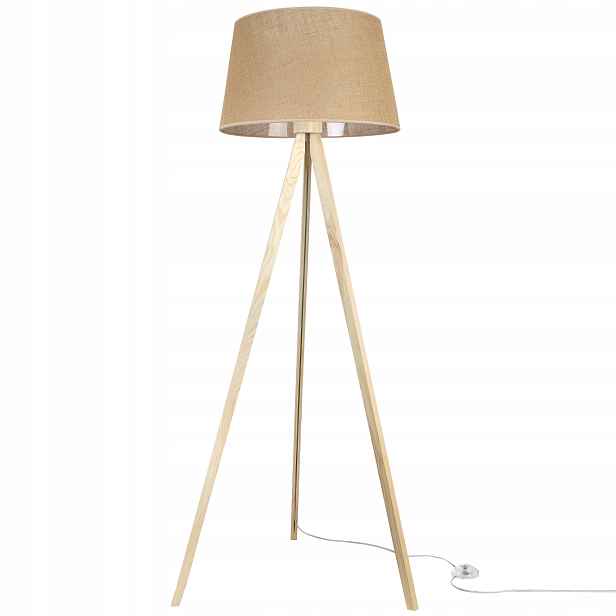 Stojací Lampa Trojnožková S Stínítkem Do Ložnice Obývacího Pokoje Juta Boho Béžová