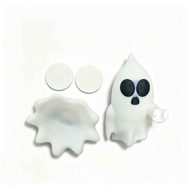 TEMU Dekorace procházející okny, okenní ozdoba, 3D halloweenská dekorace letící přes sklo! Dodává se s lepicí zadní stranou, s bílou postavou. Vhodné