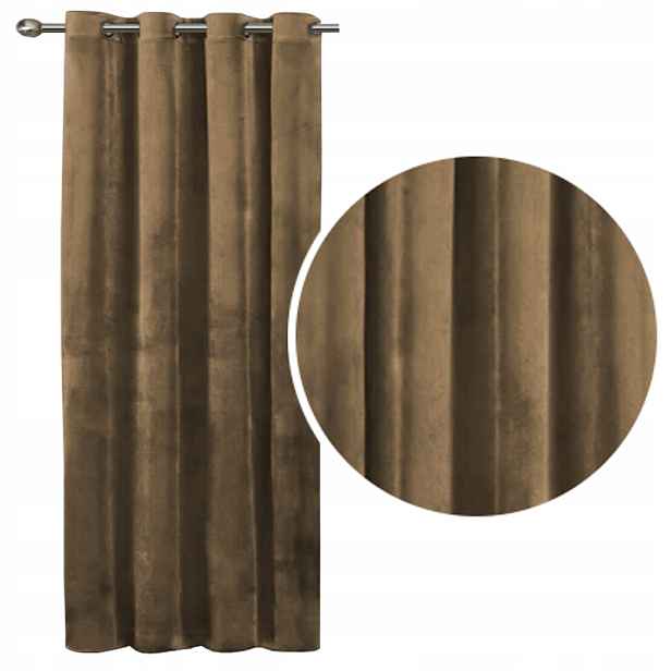 Velurové záclony Imperial 140x250 Velur tmavě béžová