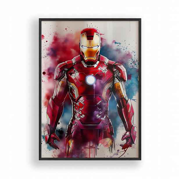 Plakát Iron Man avengers Obraz Rámeček Dřevěný Černý 30x42 cm