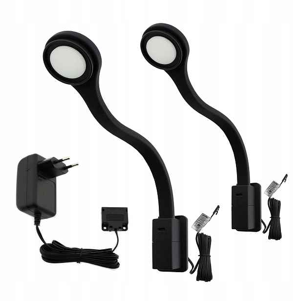 Noční Led lampa do postele do ložnice, ohebná, šroubovací, sada 2x Flexi 2R Usb