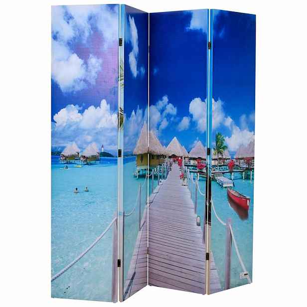 vidaXL Skládací paraván 160 x 170 cm pláž