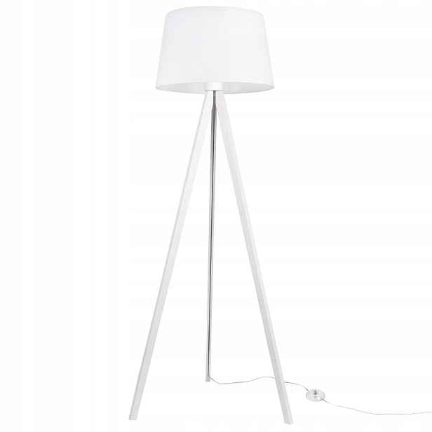 Stojací Lampa Podlahová Bílá Trojnožka S Stínítkem Do Ložnice Obývacího Pokoje, Kvalita