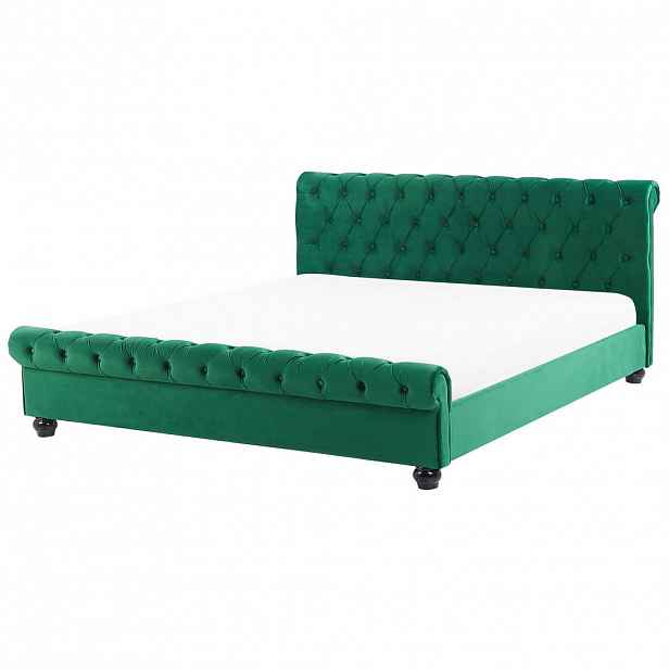 Beliani VODNÍ POSTEL 160/200 cm Smaragdově zelená Avallon