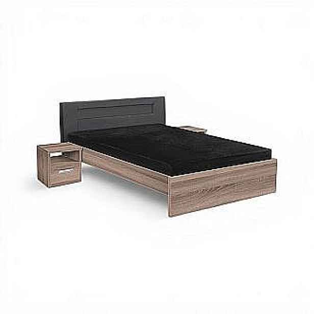 Kasvo MEADOW LUX postel 200x140 dub sonoma / šedé čelo