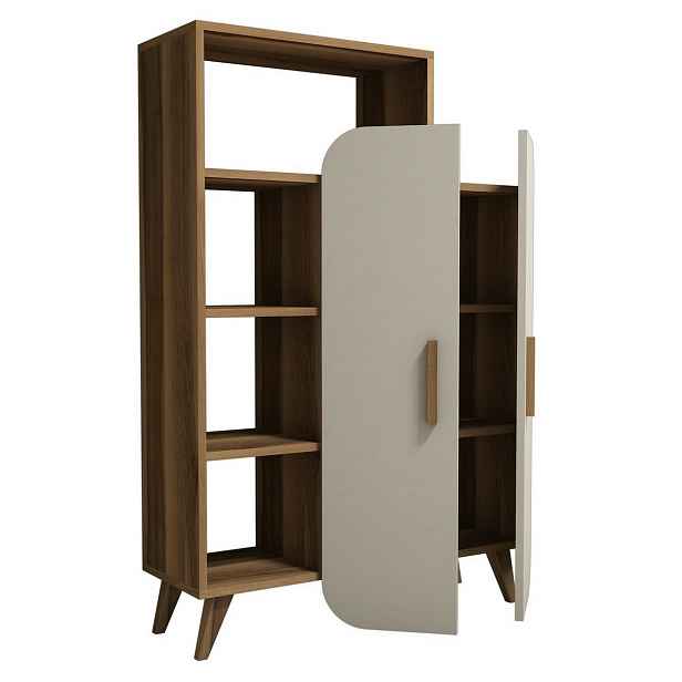 Knihovna Form Cream and Walnut