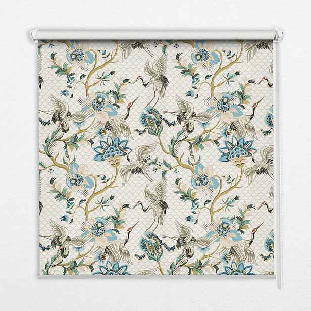 TULUP VNITŘNÍ roleta - okenní roleta - roleta - 60x140 cm - Květiny a ptáci