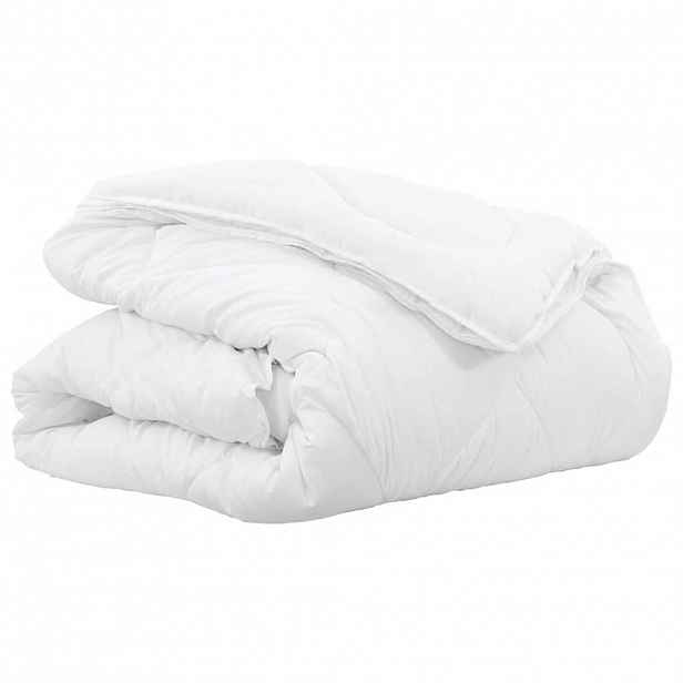 vidaXL 2-in-1 Duvet 201 x 201 x 9 cm Zima Polyester Bílá Prodyšný