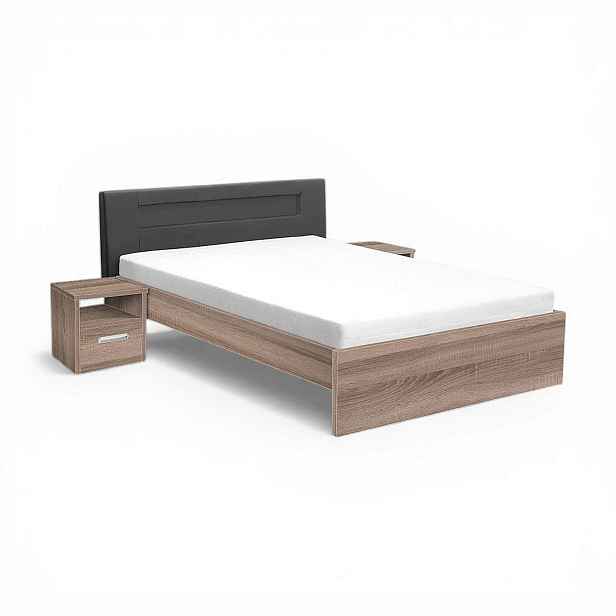Kasvo MEADOW LUX postel 200x180 dub sonoma / šedé čelo
