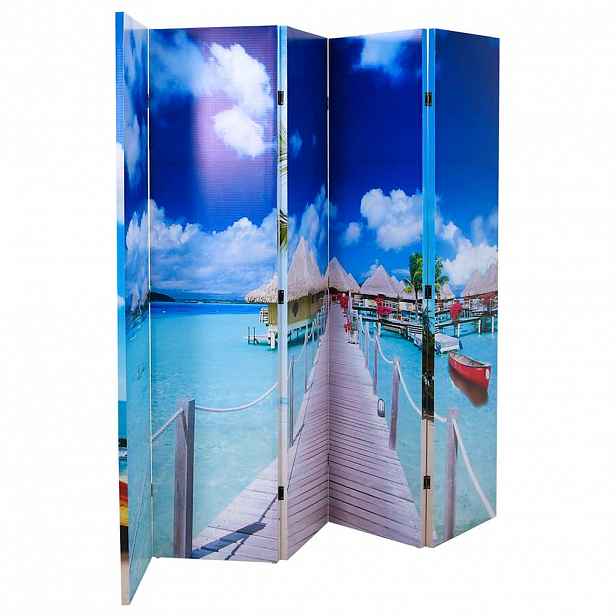 vidaXL Skládací paraván 200 x 170 cm pláž