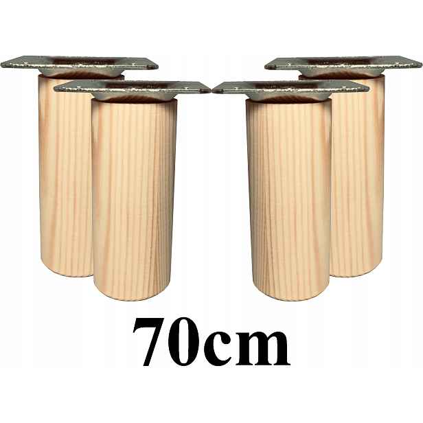 Dřevěné Nožky soustružené 70 cm, sada 4 plechy