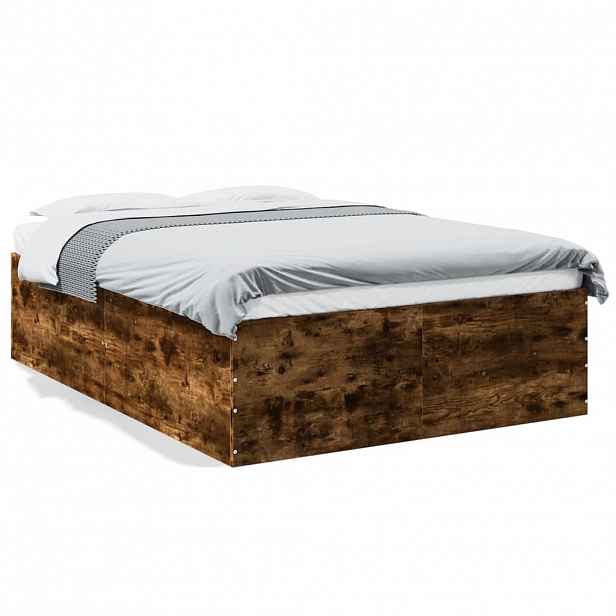vidaXL Rám postele kouřový dub 120 x 190 cm kompozitní dřevo