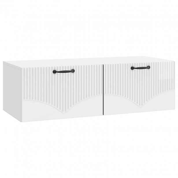 vidaXL Nástěnná TV skříň Bílá s vysokým leskem 98 x 41 x 30 cm