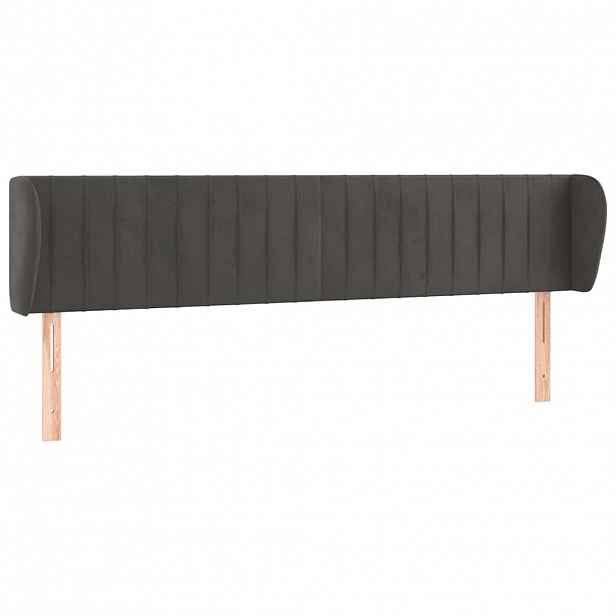 vidaXL Čelo postele typu ušák tmavě šedé 183x23x78/88 cm samet