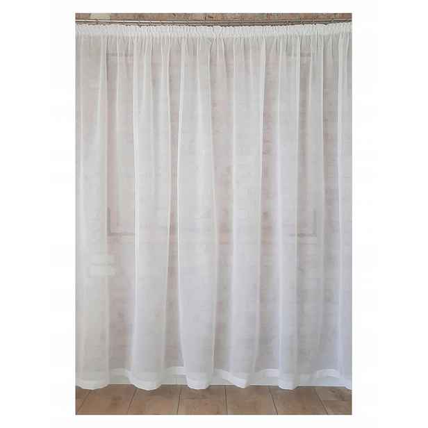 Hotová záclona 400x200, bílý batist, páska, obývací pokoj, ložnice