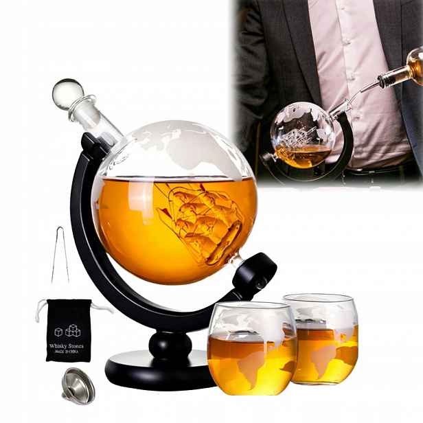 Karafka Globus Loď Sada Na Whisky 850 ml 2 Sklenice