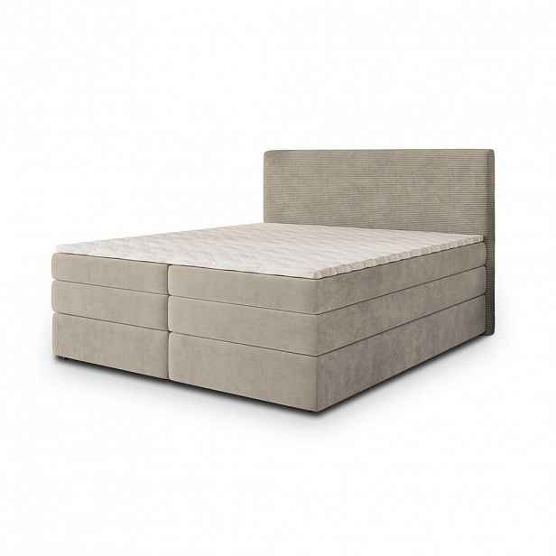 MASSENO POSTEL BOXSPRING MATERN 180x200 cm, s matrací a úložným prostorem, béžová