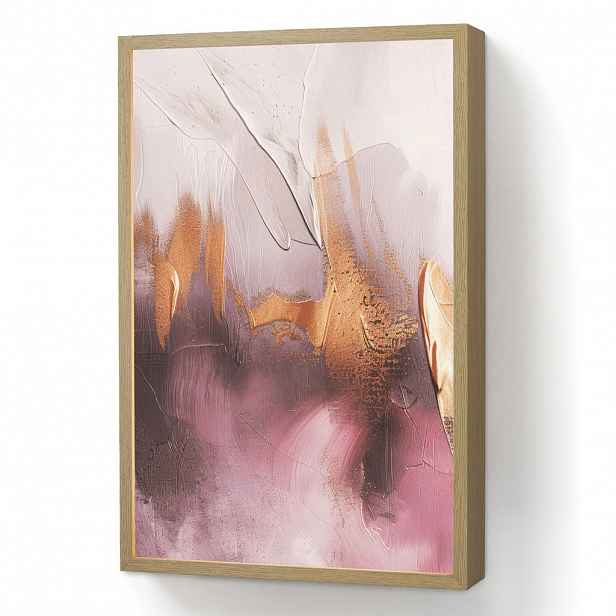 OnlyWow NÁSTĚNNÁ LAMPA S AKUMULÁTOREM Fialová - abstraktní - barva - zlatá 40x60 cm