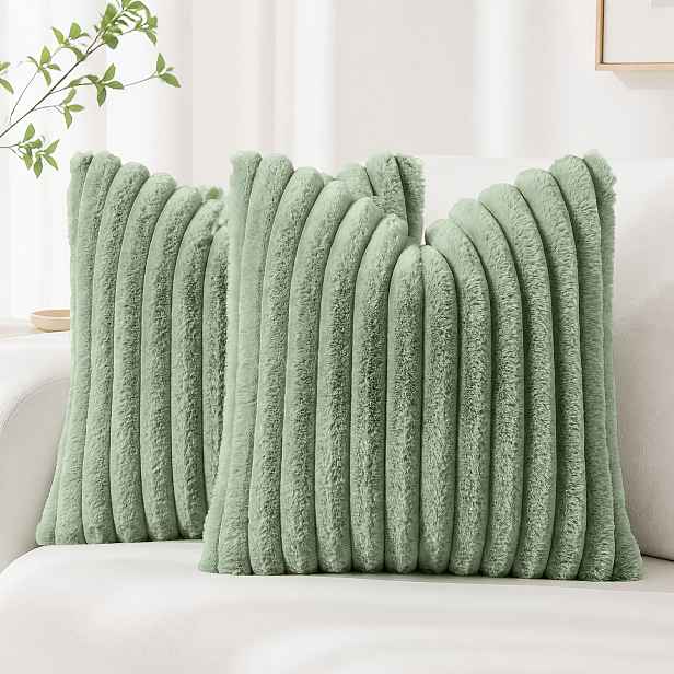 TEMU 2ks Boho potahy na polštáře z umělé kožešiny, měkké nadýchané plyšové povlaky na polštáře, různé velikosti 12*20in/16*16in/18*18in/20*20in,