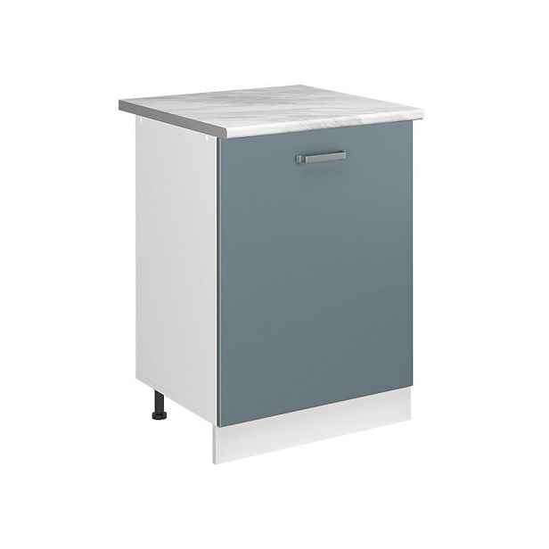 Vicco SPODNÍ SKŘÍŇKA KUCHYŇSKÉ LINKY R-Line, Modrošedá/Bílá, 60 cm s 1 dveřmi pracovná doska Mramor