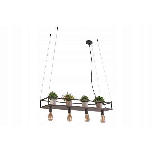 Závěsná lampa Fiore 4xE27 40W černá kovová Reality 120 cm IP20