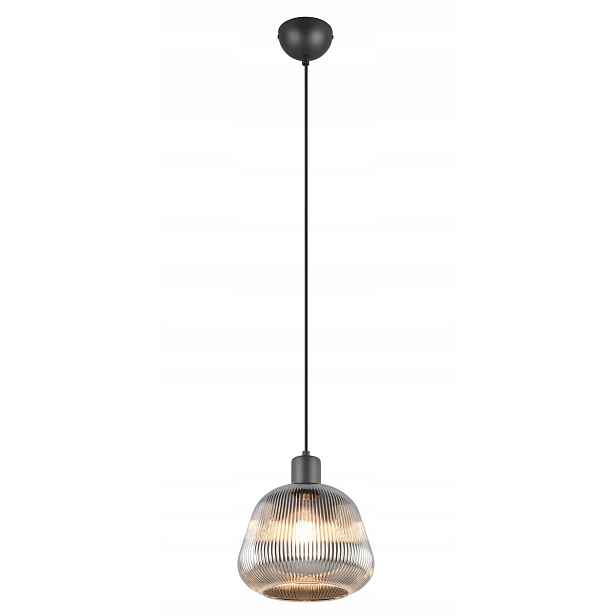 Závěsná lampa Tarifa Trio černá skleněná lampa E27 25W, stmívatelná