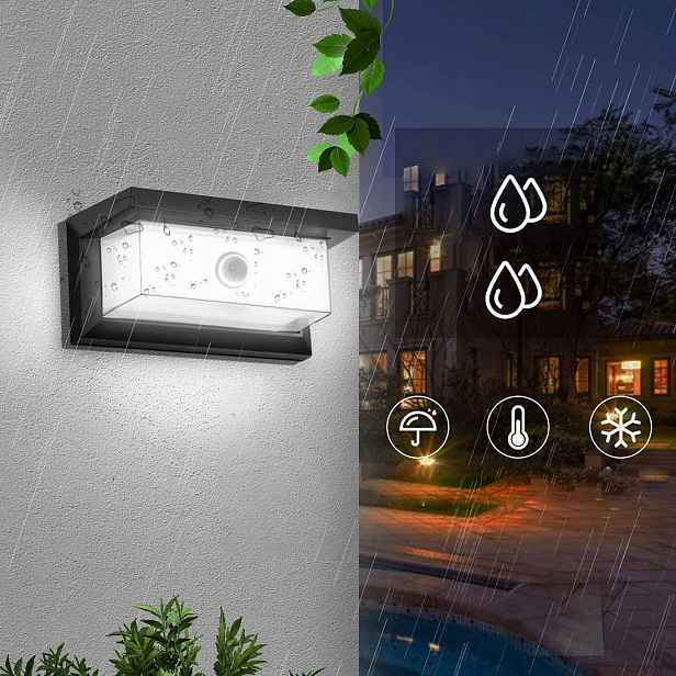 Led Venkovní Nástěnné Svítidlo Nad Vchodové Dveře S pohybovým senzorem Bílá Studená barva