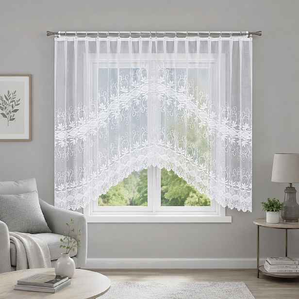Dekorační oblouková krátká záclona na žabky JOWITA 160 bílá 300x160 cm MyBestHome
