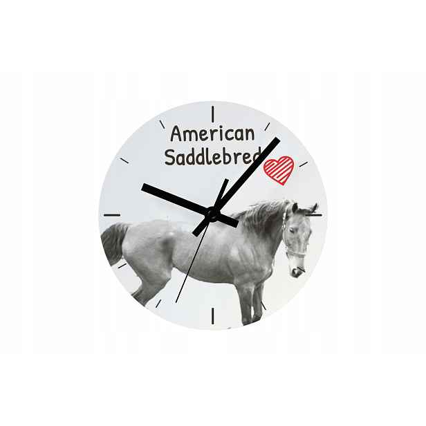 Kůň American Saddlebred hodiny s koněm, závěsné a stojící, personalizace