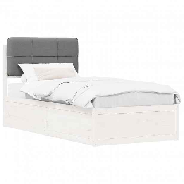 vidaXL Rám postele s čalouněným čelem s čelo Světle šedá 75 x 190 cm