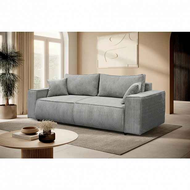 MID.YOU ROZKLÁDACÍ POHOVKA, textil, šedá
