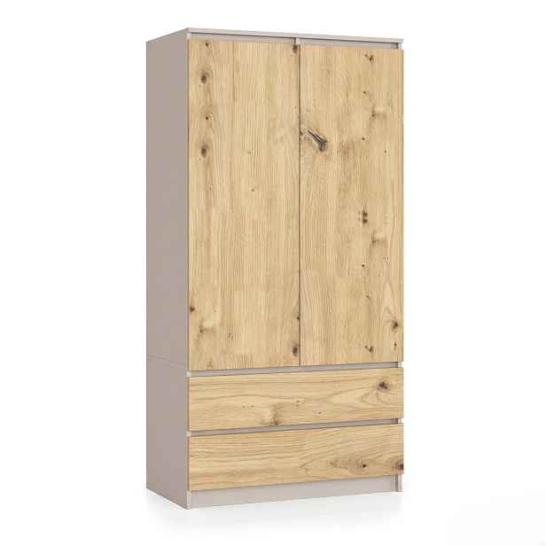 Ak furniture Šatní skříň Star 90 cm kašmír/dub artisan
