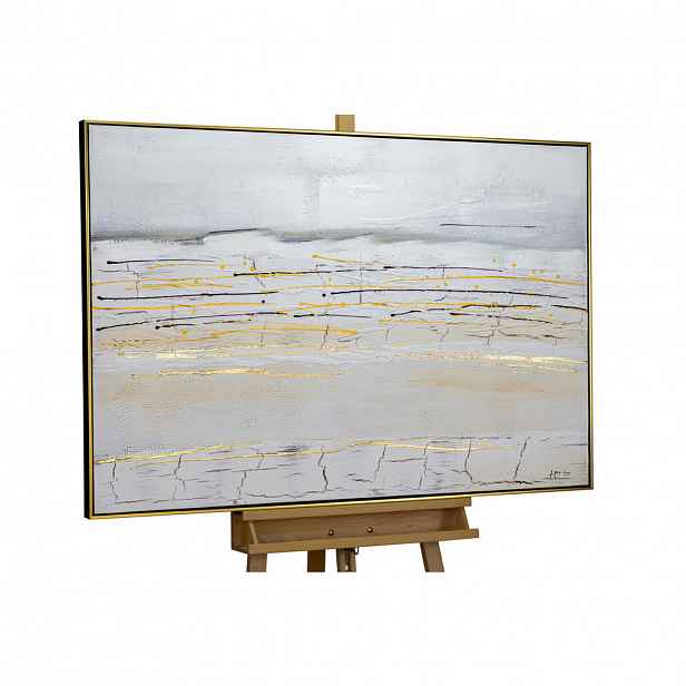 KUNSTLOFT RUČNĚ MALOVANÝ AKRYLOVÝ OBRAZ ŠEDÝ, 123/83 CM