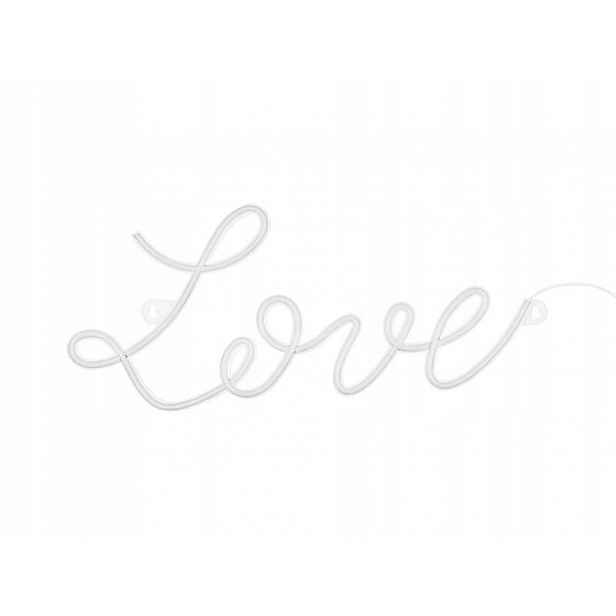 Neon Led – nápis Love, bílý, 61 x 27 cm