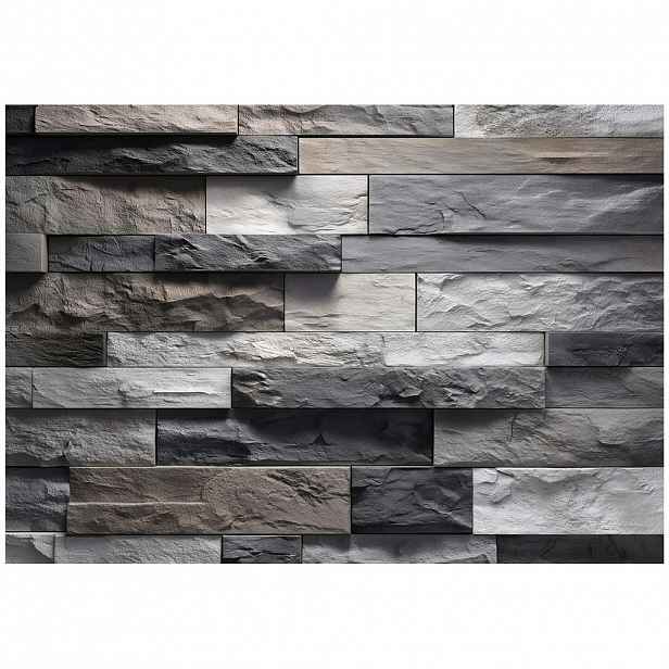 Wallarena FOTOTAPETA cihlová kamenná šedá 300x210 cm