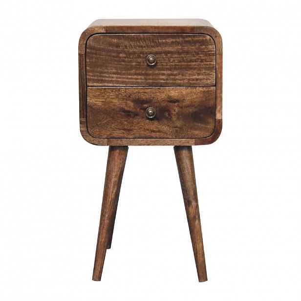 Artisan Furniture NOČNÍ SKŘÍŇKA Lamelová jednotka, 2 zásuvky, světle hnědá