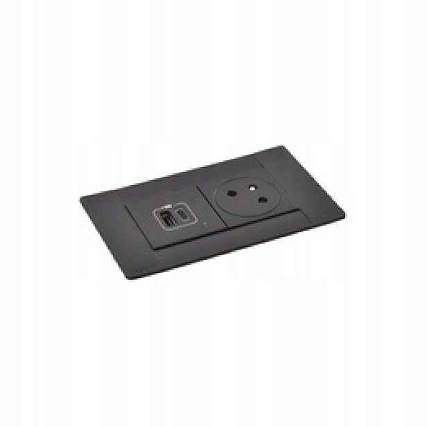 Stolní zásuvka 2P+Z/USB Černá Legrand 654773